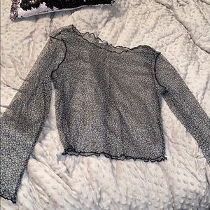 Floral Sheer Lace Long Sleeve Top from AEO